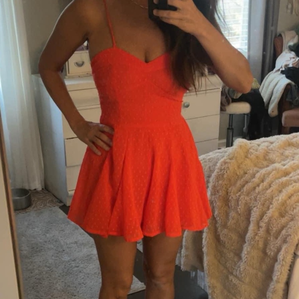 Vibrant orange romper xs